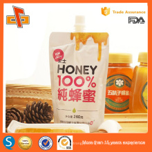 Printed customized standing up pouch with spout for honey 100ml 250ml 500ml